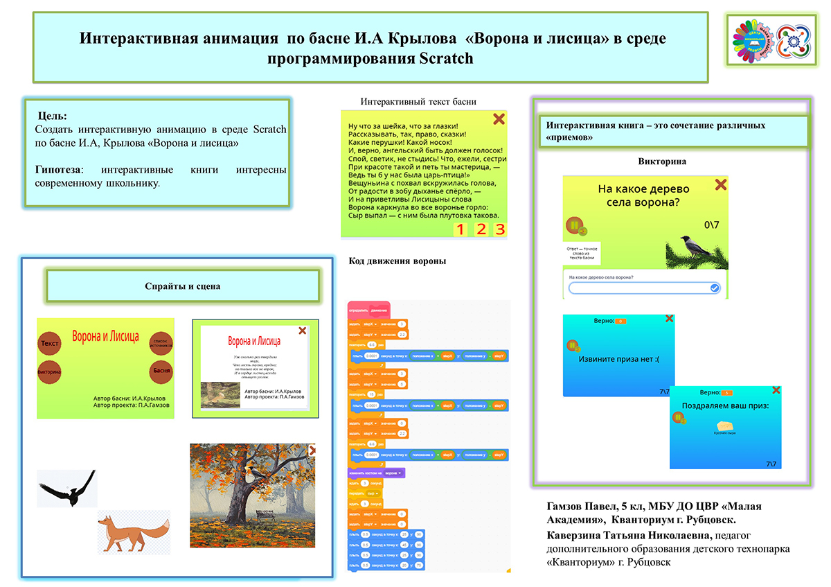 ИНТЕРАКТИВНАЯ АНИМАЦИЯ ПО БАСНЕ И.А КРЫЛОВА